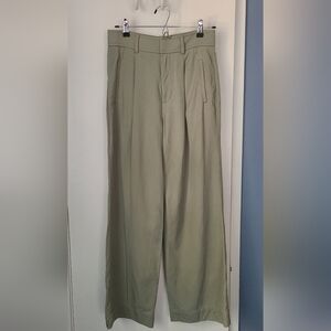 Everlane The Draper Pleated Pant in Buttersmooth, Seagrass, 2S